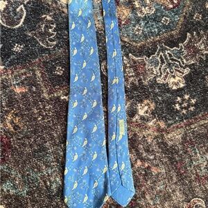 Vintage Hermes Light Blue Dove Patterned Tie (7185 UA)